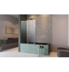 Шторка на ванну, Radaway, Furo SL PND II, шв 538*1500, петли-слева, цвет фурнитуры-хром, цвет стекла-прозрачный, Easy Clean