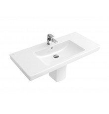 Раковина, Villeroy&Boch, Subway 2.0, шг 800*470, отверстия для смесителя-1 сквозное, 2 промаркированных, CeramicPlus, цвет-альпийский белый