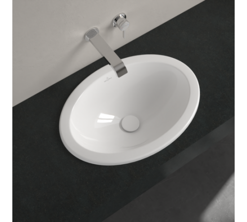Раковина, Villeroy&Boch, Loop&Friends, шгв 570*410*205, отверстия для смесителя-отсутствуют, цвет-альпийский белый