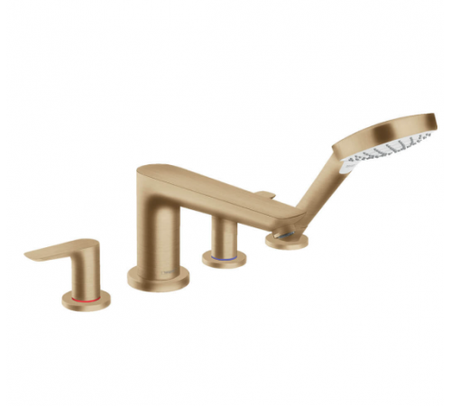 Смеситель для ванны и душа, Hansgrohe, Talis E, цвет-шлифованная бронза