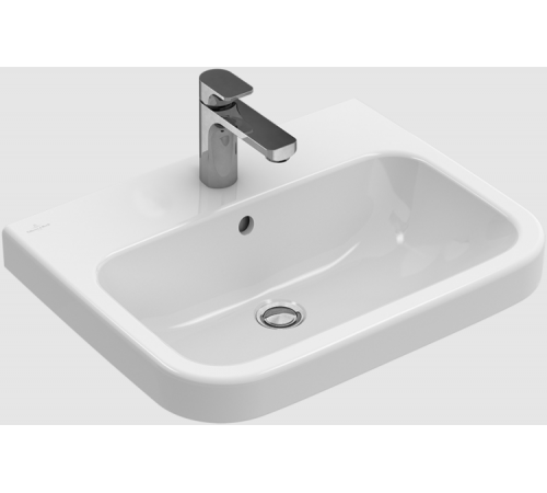 Раковина, Villeroy&Boch, Architectura, шгв 650*470*125, отверстия для смесителя-1 сквозное, 2 промаркированных, CeramicPlus, цвет-альпийский белый