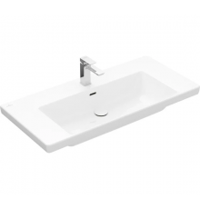 Раковина, Villeroy&Boch, Subway 3.0, шгв 1000*470*120, отверстия для смесителя-1 сквозное, 2 промаркированных, CeramicPlus, цвет-альпийский белый