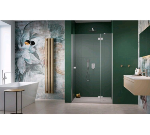 Дверь, Radaway, Essenza DWJ, шв 1100*2000, петли-справа, brushed nickel, цвет стекла-прозрачный, Easy Clean