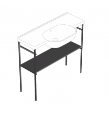Консоль, Globo, Vanity Basins, шгв 967*315*855, цвет-черный матовый