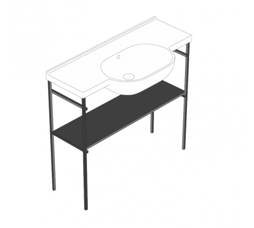 Консоль, Globo, Vanity Basins, шгв 967*315*855, цвет-черный матовый