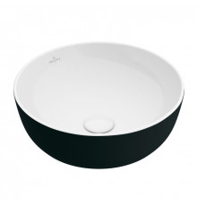 Раковина, Villeroy&Boch, Artis, шгв 430*430*130, отверстия для смесителя-отсутствуют, цвет снаружи/внутри-Coal Black/белый