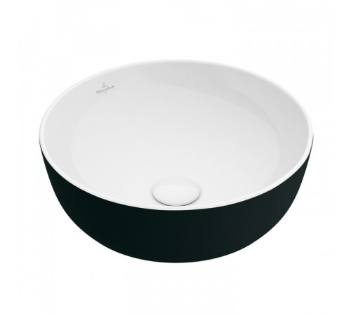Раковина, Villeroy&Boch, Artis, шгв 430*430*130, отверстия для смесителя-отсутствуют, цвет снаружи/внутри-Coal Black/белый