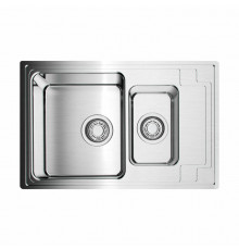 Мойка, OMOIKIRI, Mizu, шгв 780*480*210, отверстия для смесителя-отсутствуют, чаши-2, цвет-нержавеющая сталь