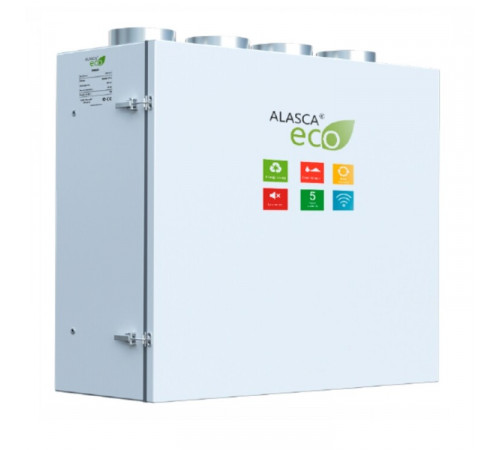 RR500V EC W Pro, Вентиляционная установка Alasca RR с роторным рекуператором + смес. узел, заслонки, датчики