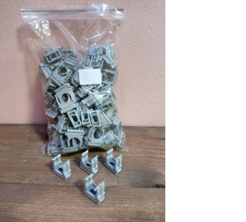 Крепеж-клипса для труб, серая 16 мм (уп. 100 шт)