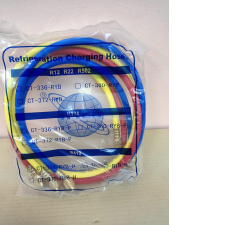 Шланги заправочные 1/4"-5/16" SAE, 55 Bar 1,5 м (3 шт.) DSZH-360-RYB-H-R410A