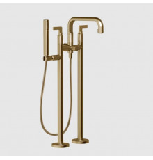 Смеситель для ванны и душа, Gessi, Inciso, напольный, цвет-Warm Bronze Brushed PVD