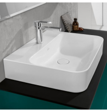 Раковина, Villeroy&Boch, Finion, шгв 600*470*105, отверстия для смесителя-1 сквозное, 2 промаркированных, CeramicPlus, цвет-альпийский белый