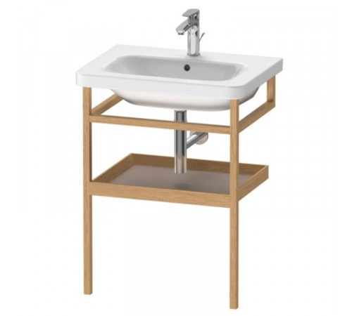 Консоль-полотенцедержатель, Duravit, Durastyle, шгв 590*440*805, с полкой в цвете-базальт матовый, цвет корпуса-дуб европейский