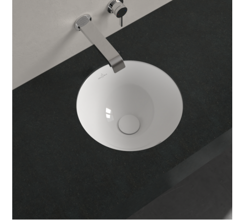 Раковина, Villeroy&Boch, Loop&Friends, шгв 330*330*190, отверстия для смесителя-отсутствуют, CeramicPlus, цвет-альпийский белый