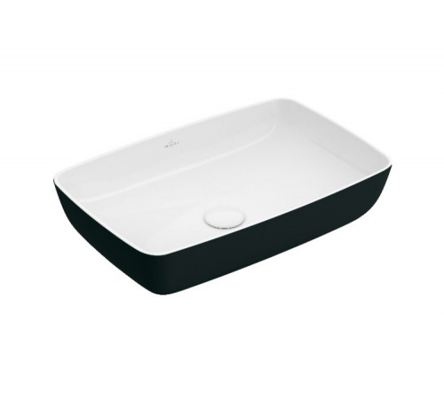 Раковина, Villeroy&Boch, Artis, шгв 580*385*130, отверстия для смесителя-отсутствуют, цвет снаружи/внутри-Coal Black/белый