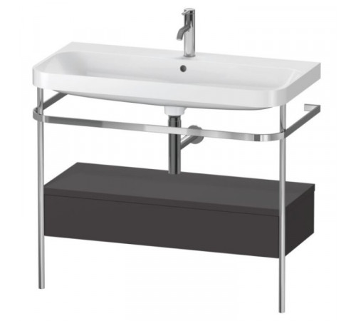 Консоль, Duravit, Happy D.2 Plus, шгв 975*490*850, с раковиной, цвет-хром, цвет ящика-графит суперматовый