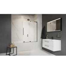Шторка на ванну, Radaway, Furo SL PND II, шв 538*1500, петли-справа, цвет фурнитуры-черный, цвет стекла-прозрачный, Easy Clean