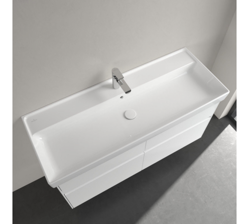 Раковина, Villeroy&Boch, Collaro, шгв 1200*470*160, отверстия для смесителя-1 сквозное, 2 промаркированных, CeramicPlus, цвет-альпийский белый