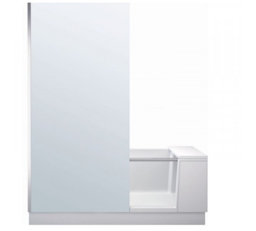 Ванна, Duravit, Shower+Bath, шгв 1700*750*2105, со смонтированной дверцей, угол слева, цвет-белый матовый