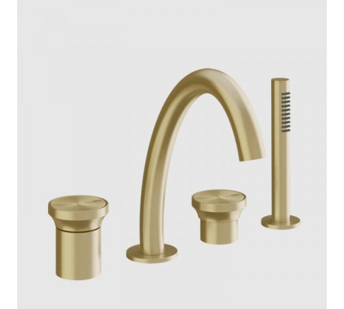 Смеситель для ванны и душа, Gessi, Origini, цвет-Brushed Brass PVD