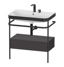 Консоль, Duravit, Happy D.2 Plus, шгв 775*490*850, с раковиной, цвет-чёрный матовый, цвет ящика-графит суперматовый