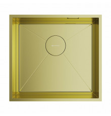 Мойка, OMOIKIRI, Kasen, шгв 480*450*175, отверстия для смесителя-отсутствуют, цвет-светлое золото