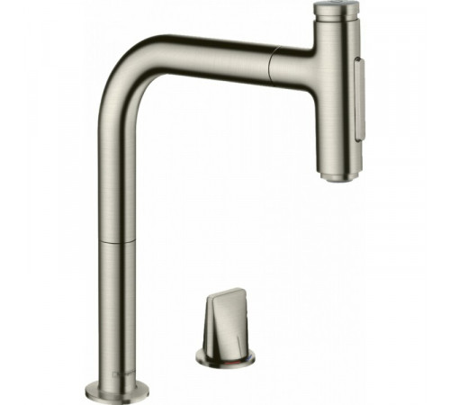 Смеситель для кухни, Hansgrohe, Metris Select M71, цвет-сталь