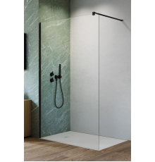 Душевая перегородка, Radaway, NES 6 Walk-in II, шв 900*2000, черный, цвет стекла-прозрачный, Easy Clean
