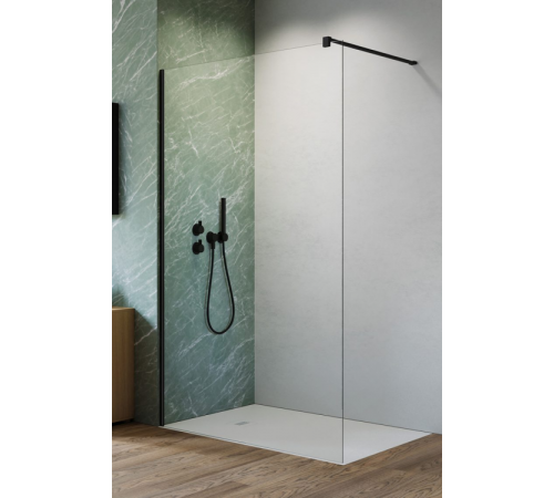 Душевая перегородка, Radaway, NES 6 Walk-in II, шв 900*2000, черный, цвет стекла-прозрачный, Easy Clean