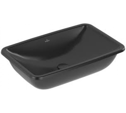 Раковина, Villeroy&Boch, Loop&Friends, шгв 615*380*180, отверстия для смесителя-отсутствуют, CeramicPlus, цвет-Pure Black