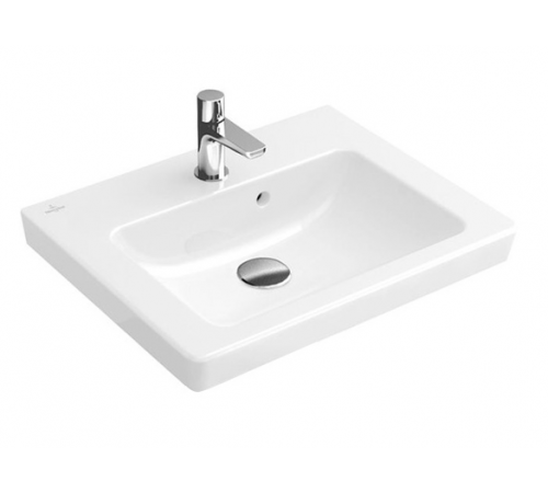 Раковина, Villeroy&Boch, Subway 2.0, шг 500*400, отверстия для смесителя-1, CeramicPlus, цвет-альпийский белый
