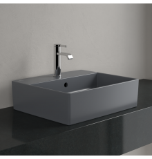 Раковина, Villeroy&Boch, Memento 2.0, шгв 500*420*90, отверстия для смесителя-1 сквозное, 2 промаркированных, CeramicPlus, цвет-графит