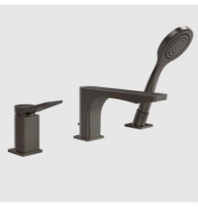 Смеситель для ванны и душа, Gessi, Rilievo, цвет-Black Metal Brushed PVD