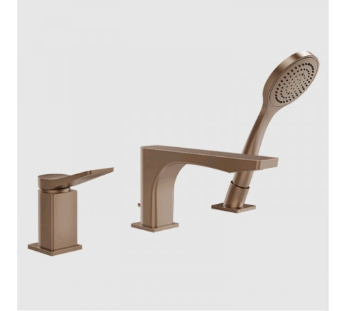 Смеситель для ванны и душа, Gessi, Rilievo, цвет-Copper Brushed PVD