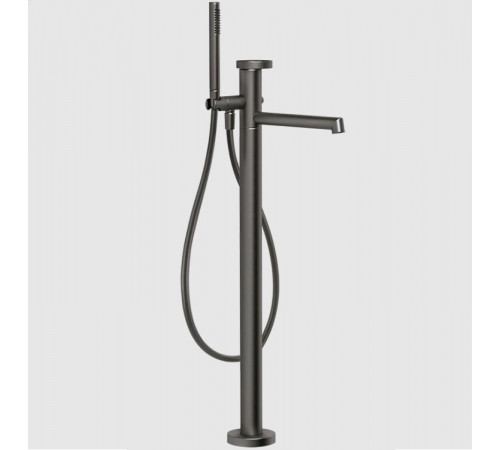 Смеситель для ванны и душа, Gessi, Anello, напольный, цвет-Black Metal Brushed PVD