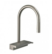 Смеситель для кухни, Hansgrohe, Aquno Select M81, цвет-сталь