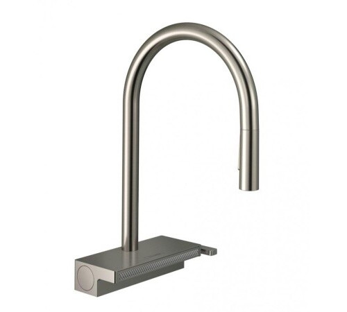 Смеситель для кухни, Hansgrohe, Aquno Select M81, цвет-сталь