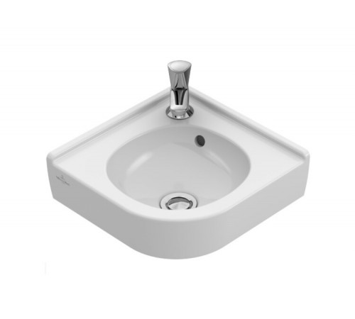 Раковина, Villeroy&Boch, O'Novo, шгв 320*320*85, отверстия для смесителя-1, CeramicPlus, цвет-альпийский белый
