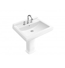 Раковина, Villeroy&Boch, Hommage, шгв 750*580*200, отверстия для смесителя-3, CeramicPlus, цвет-альпийский белый