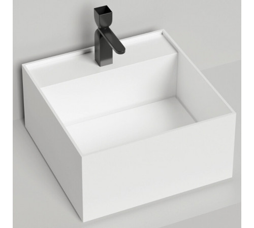 Раковина, Salini, Armonia Square Top, шгв 450*450*250, отверстия для смесителя-1, цвет-белый матовый