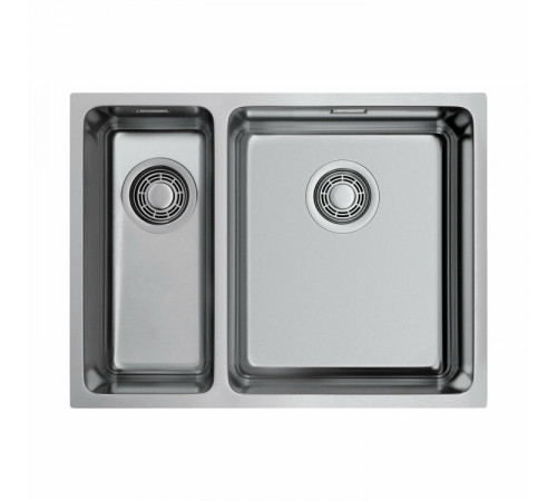 Мойка, OMOIKIRI, Tadzava, шгв 580*440*200, отверстия для смесителя-отсутствуют, чаши-2, большая чаша-справа, цвет-нержавеющая сталь