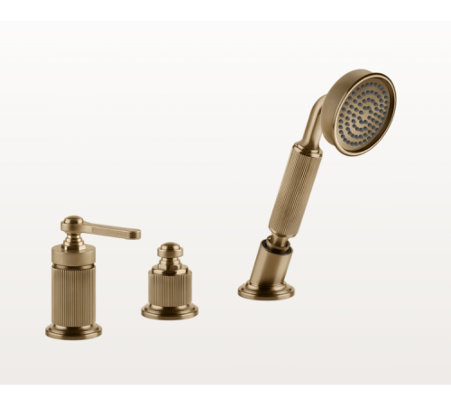 Смеситель для ванны и душа, Gessi, VENTI20, на борт ванны, цвет-Warm Bronze Brushed PVD