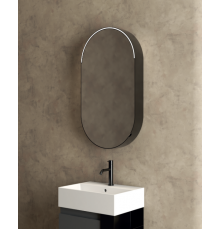 Зеркальный шкаф, Globo, Mirror cabinet, шгв 500*110*900, цвет корпуса-черный матовый