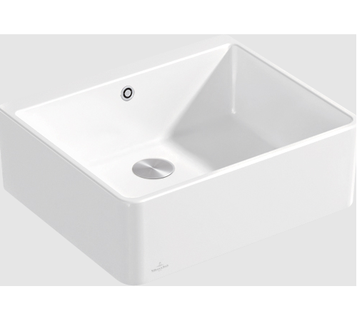 Мойка, Villeroy&Boch, Sink, шгв 595*500*200, отверстия для смесителя-отсутствуют, CeramicPlus, цвет-альпийский белый