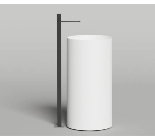 Раковина, Salini, Armonia Round, шгв 450*450*900, отверстия для смесителя-отсутствуют, цвет-белый матовый