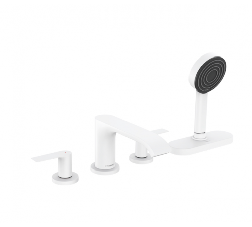 Смеситель для ванны и душа, Hansgrohe, Vivenis, на борт ванны, цвет-белый матовый