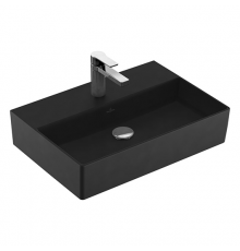 Раковина, Villeroy&Boch, Memento 2.0, шгв 600*420*140, отверстия для смесителя-1 сквозное, 2 промаркированных, CeramicPlus, цвет-Pure Black