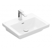Раковина, Villeroy&Boch, Subway 3.0, шгв 550*440*165, отверстия для смесителя-1 сквозное, 2 промаркированных, цвет-альпийский белый