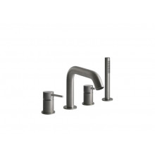 Смеситель для ванны и душа, Gessi, BATH316, цвет-Steel Brushed